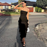 Ärmelloses, klassisches, figurbetontes Maxikleid mit Blumenmuster und V-Ausschnitt - Rosa